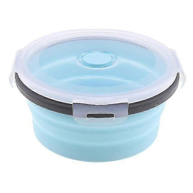 Portable Eco Friendly Circular Silicone Bowl Scalable Colorful Folding Lunchbox  Boxes