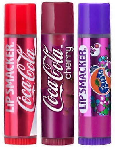Lip Smacker Lip Balms - [Coca Cola Classic,Coca Cola Cherry,Fanta Grape]