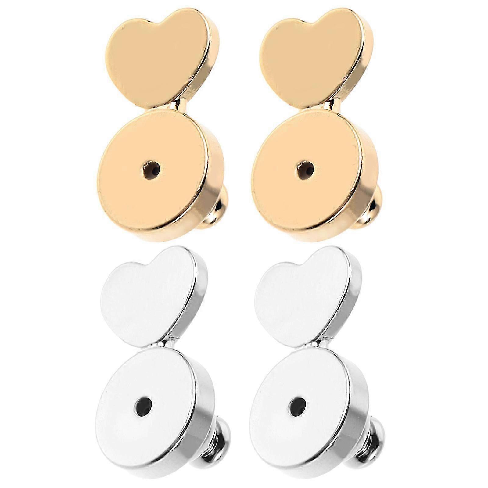 Heart Shaped Earring Backs for Women's Heavy Studs