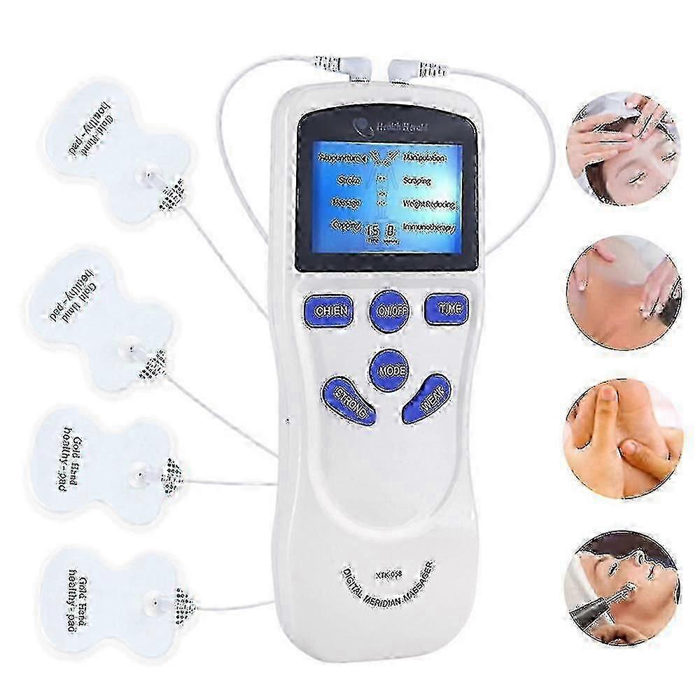 Tens Ems وحدة آلة الكهربائية مدلك نبض العضلات محفز الظهر العلاج تخفيف الآلام مع 4 بقع القطب أفضل هدية