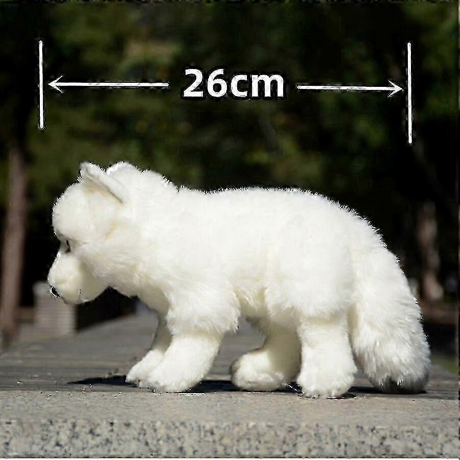 25-26 Arctic Fox Cute Plushie White Polar Fox Plush Toys Lifelike Animals Simulation Stuffed Doll