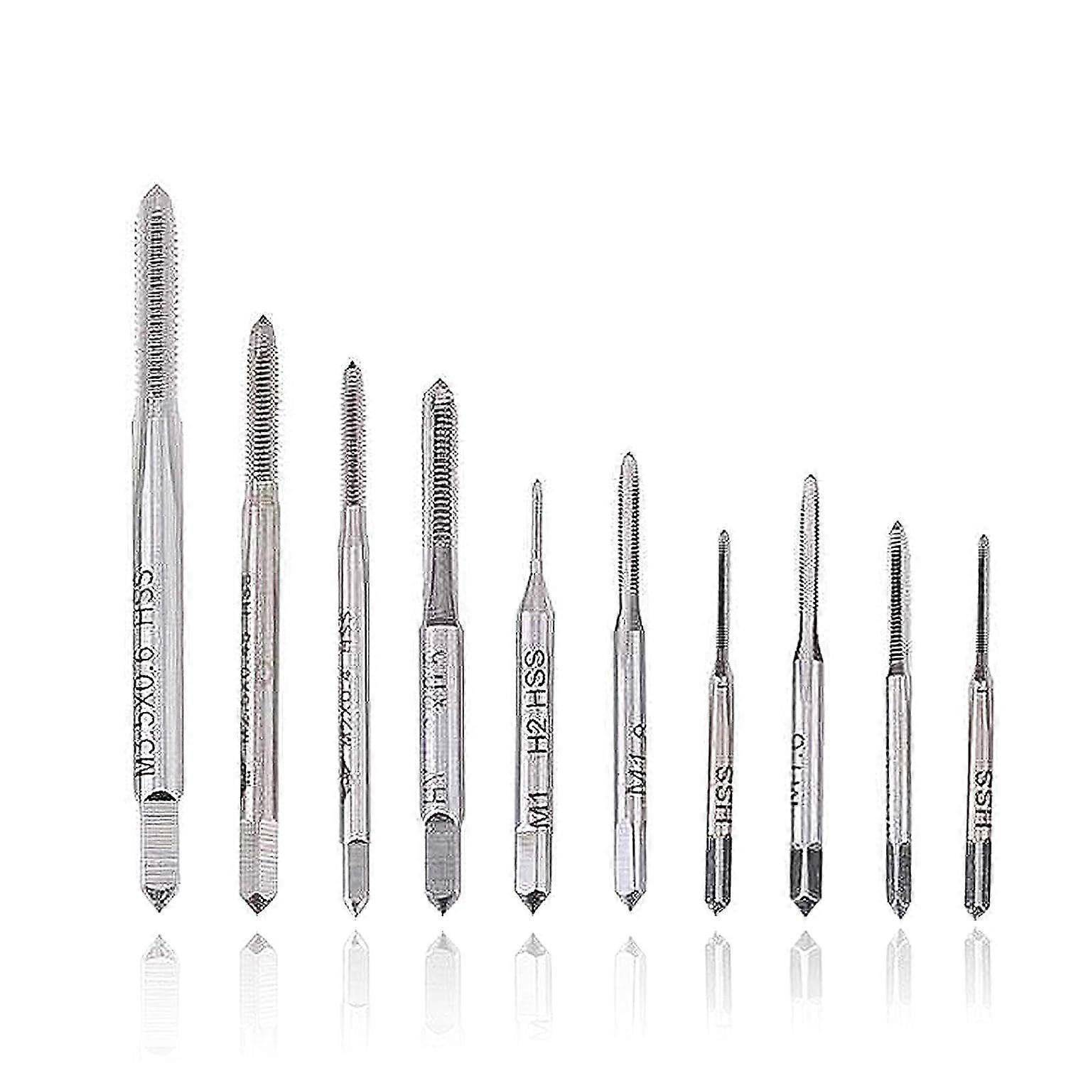 SeraphinaT Micro Drill Bit Tap Set, 10pcs Mini Metric Thread Tap Set M1 M1.2 M1.4 M1.6 M1.