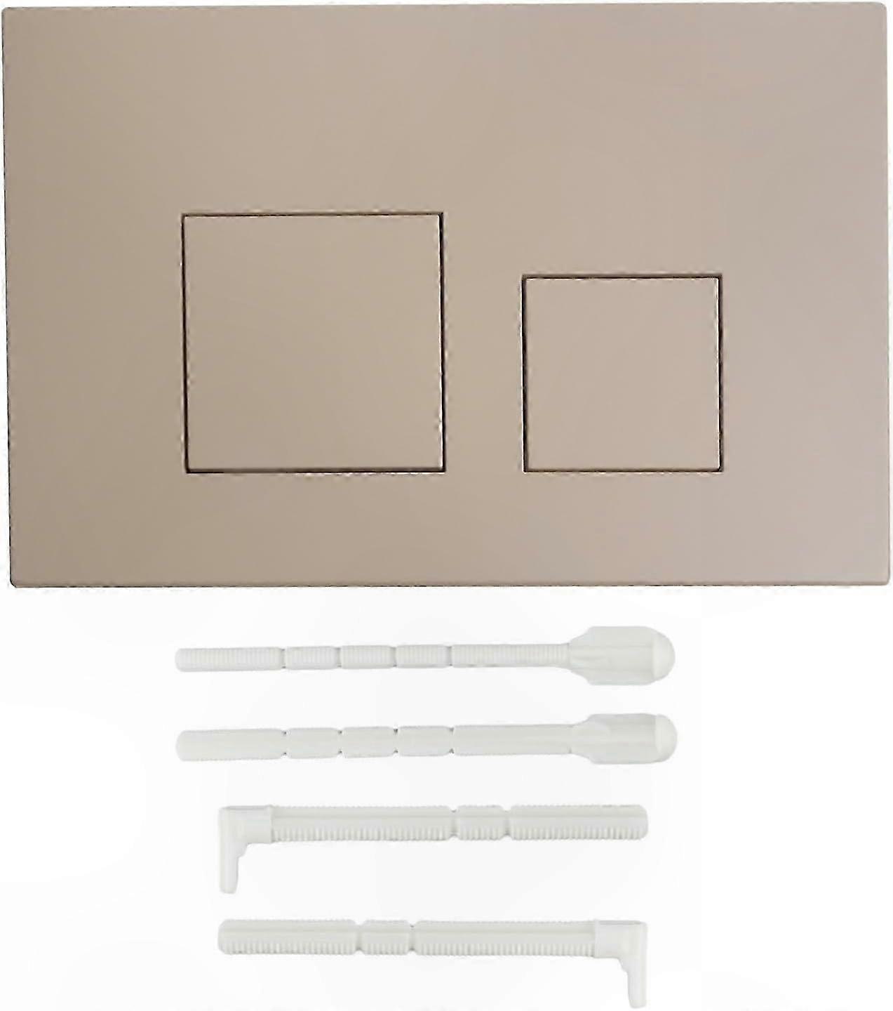 Chrome White Toilet Flush Plate 164x246mm Dual Button Frame for Dual Flush Systems Khaki Finish