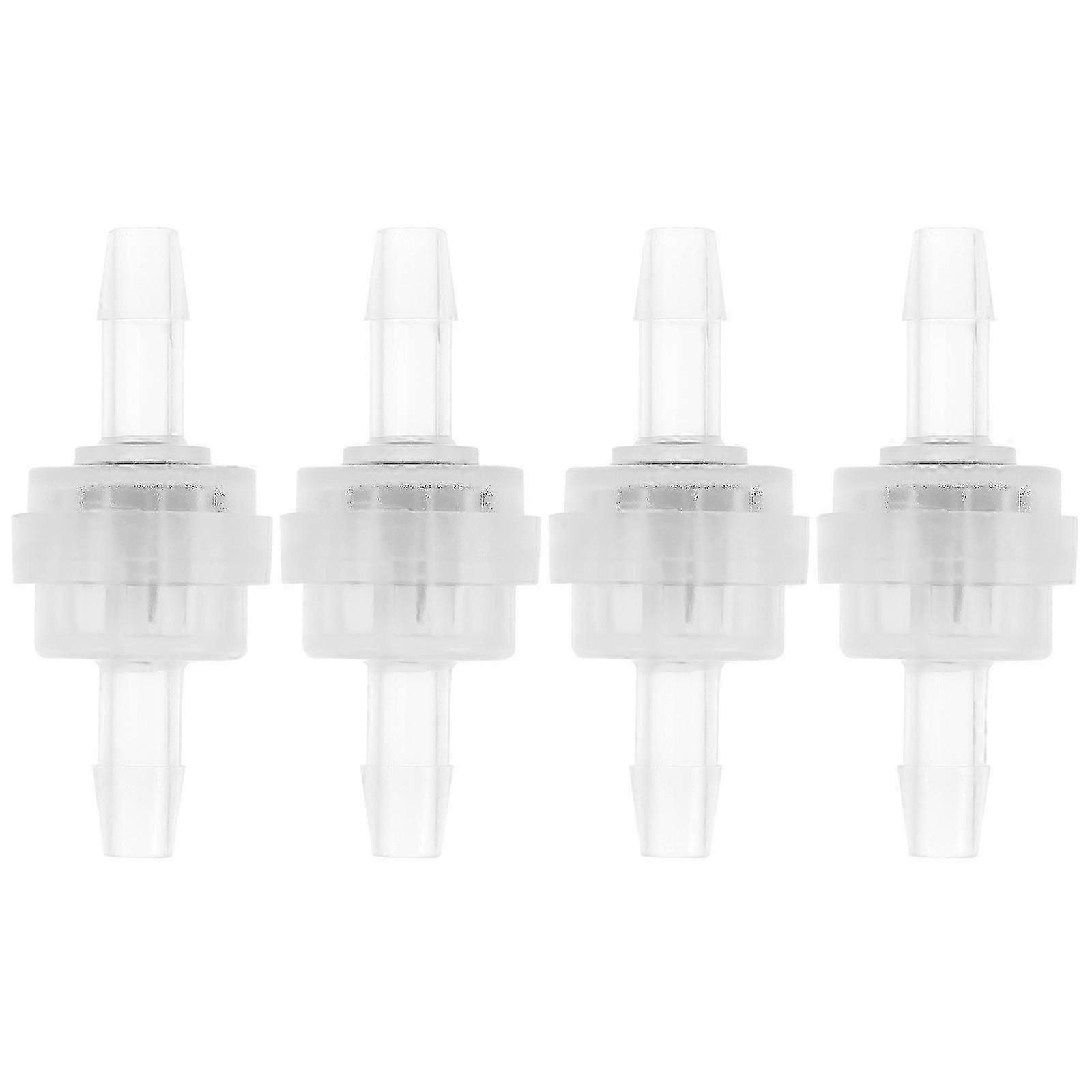 One Way Inline Check Valve Fitting 4Pcs For 1.9X0.8X0.8In Transparent Anti Rust