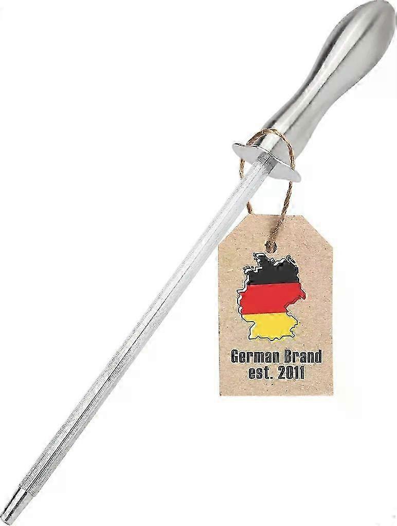 Intirilife Whetstone Knife Sharpener In Silver – Manual Sharpening Steel Knife Sharpener Made Of Stainless Steel For Professional Grinding And Sharpe