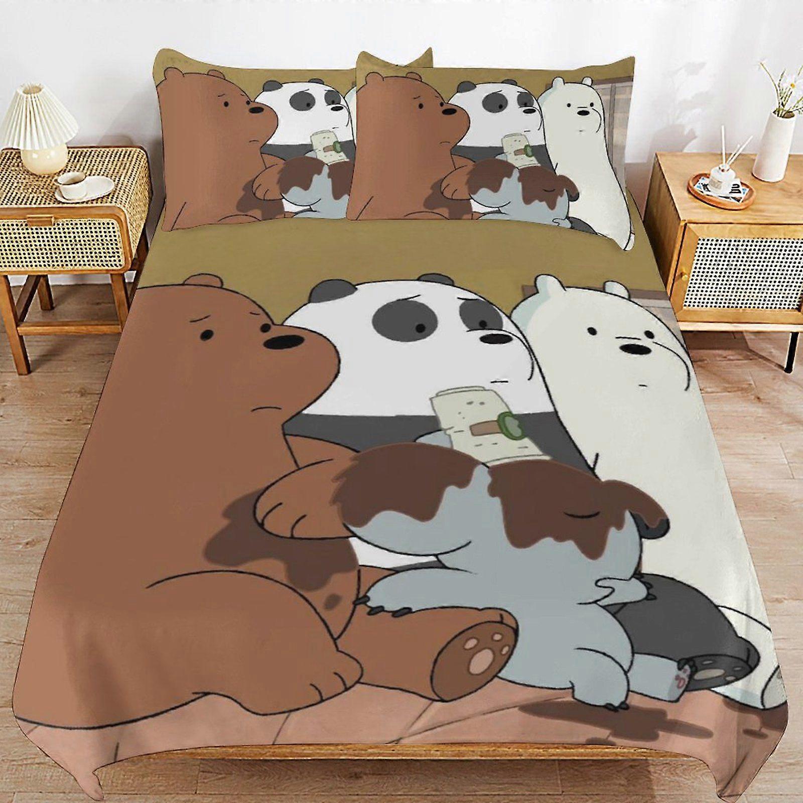 o307 We Bare Bears Season Durable Fabric Breathable Texture Soft Handling Sleep Set Duvet Cover Sets Guest Room Use d307