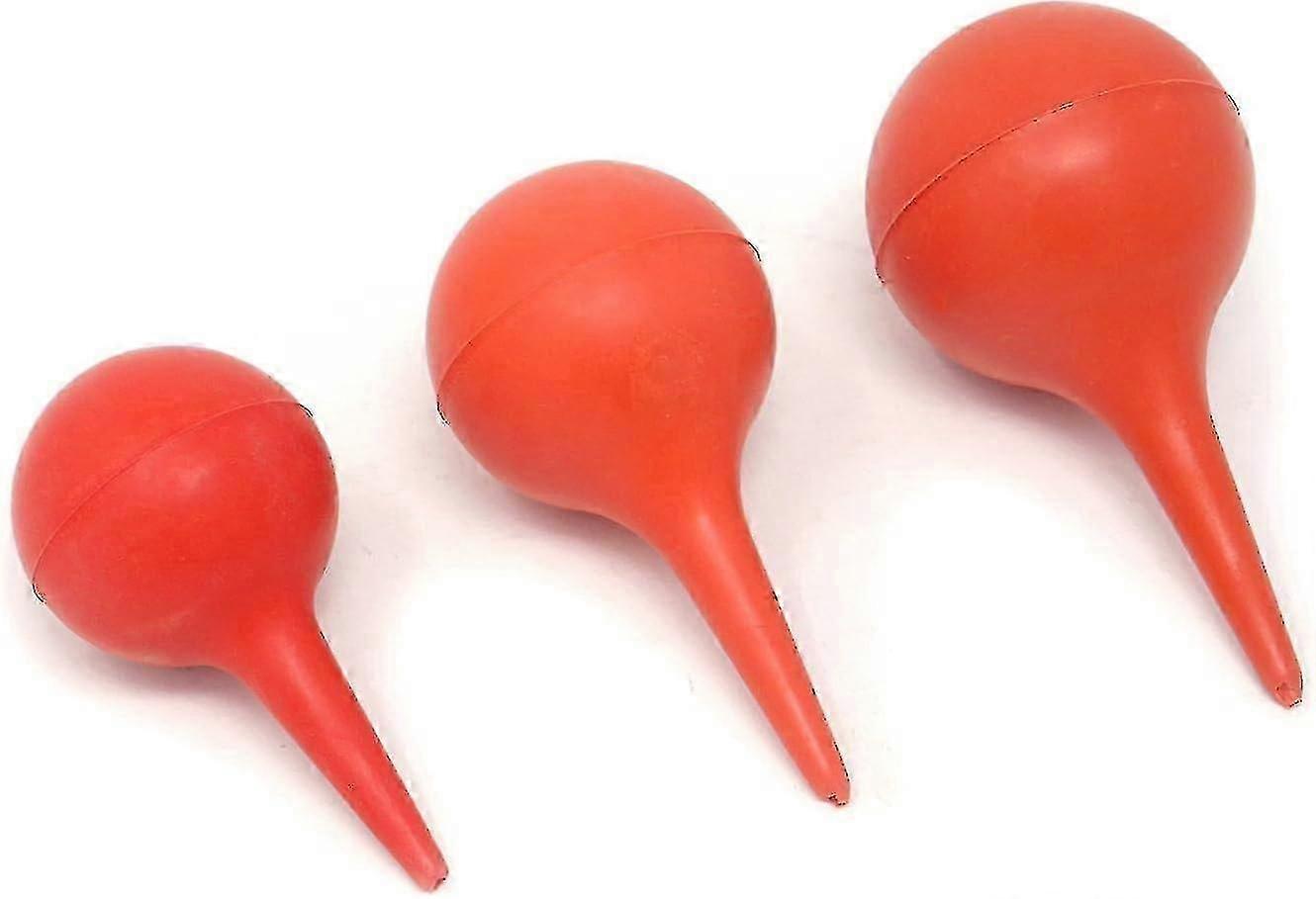 3pcs Laboratory Tool Red Rubber Squeeze Bulb Ear Syringe Ball,30ml,60ml,90ml
