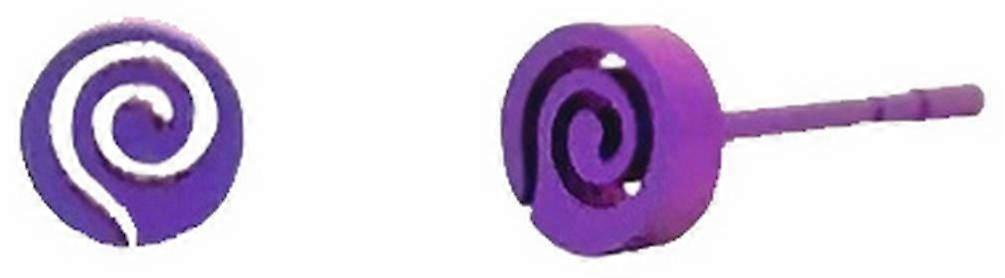 Ti2 Titanium Whirlpool Stud Earrings - Purple