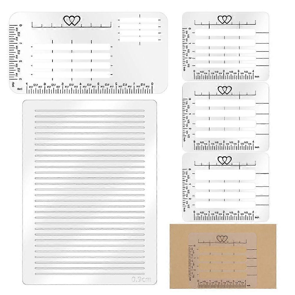 5Pc Straight Line Stencil Template Set Scale Spacing Line Drawing Stencils Suitable Card Paper Jour