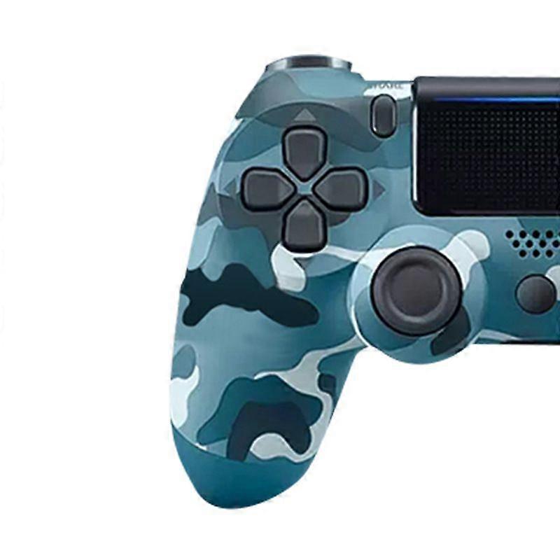 Wireless Game Controller PC Bluetooth Gamepad with 6-Axis Gyroscope and Dual Vibration for PlayStation 4/Slim/Pro/PS3 Console Computers-Camouflage blu