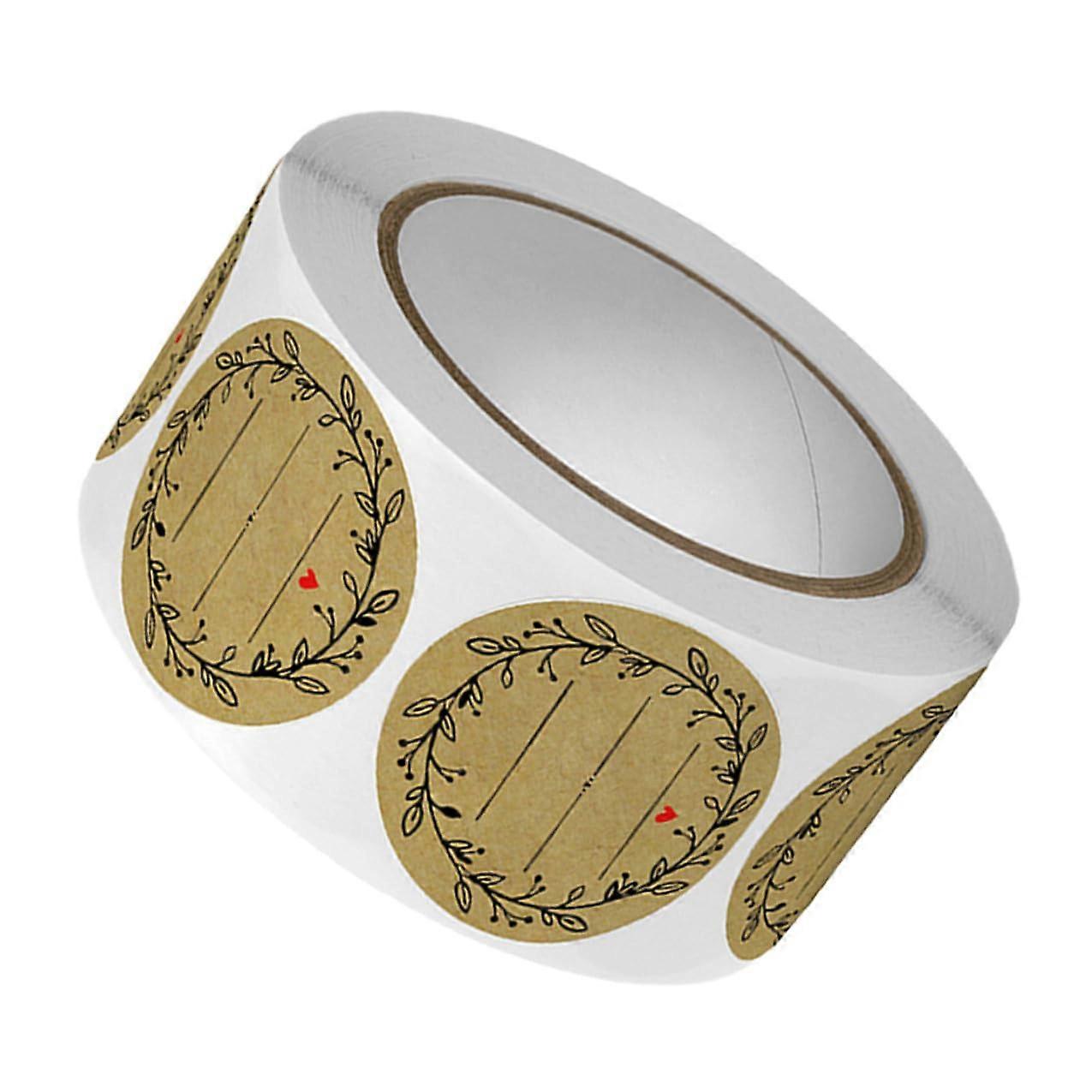 Kraft Label Stickers Roll for Baking Cookies Bread Jars and Food Packaging