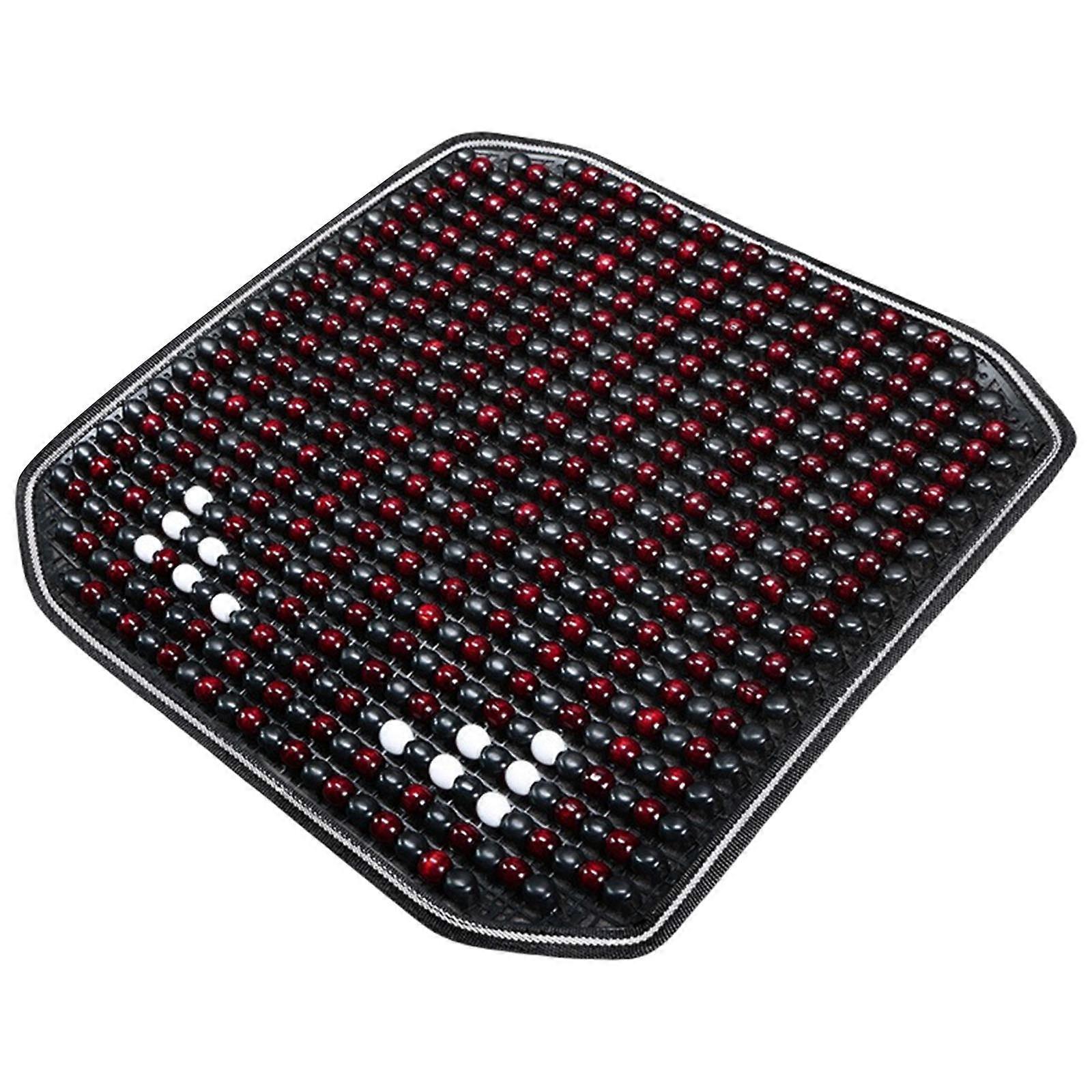 通気性のある木製シートパッド手作りビーズ構造42x42cmチェアソファブルゴーニュ用シートクッション