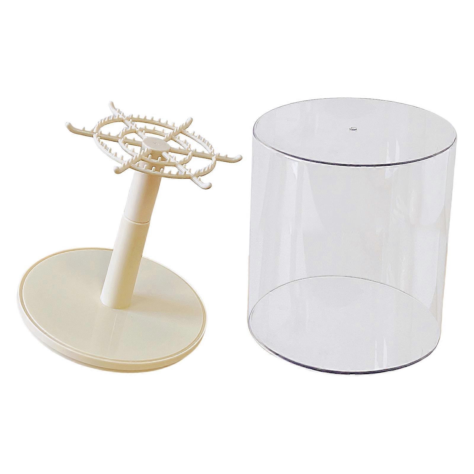 Stylish Pendant Storage Box with Rotating Feature for Showcasing Important Ornaments in Various Setting  Creamy yellow