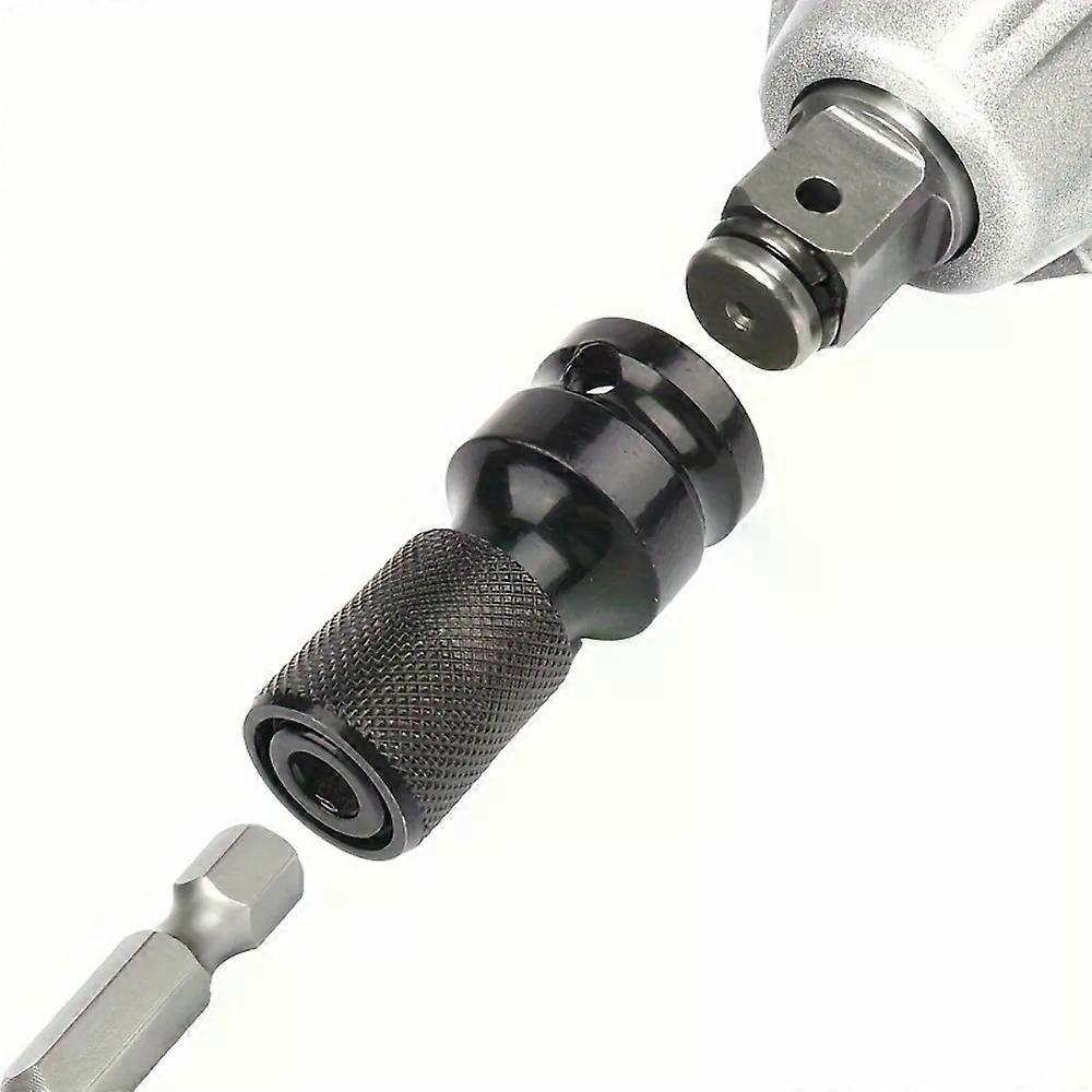 1pc Impact Wrench to Drill Adapter 1/2 to 1/4 Hex Converter Socket Extension Bit Holder for Electric Wrench and Power Tools