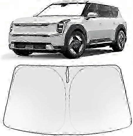 2025 Upgrade Windshield Sun Shade Custom Fit Kia EV9 GT Line 2024 Foldable Front Sunshade Protector Sun Visor Blocks UV Rays Keep Car Cooler Acce