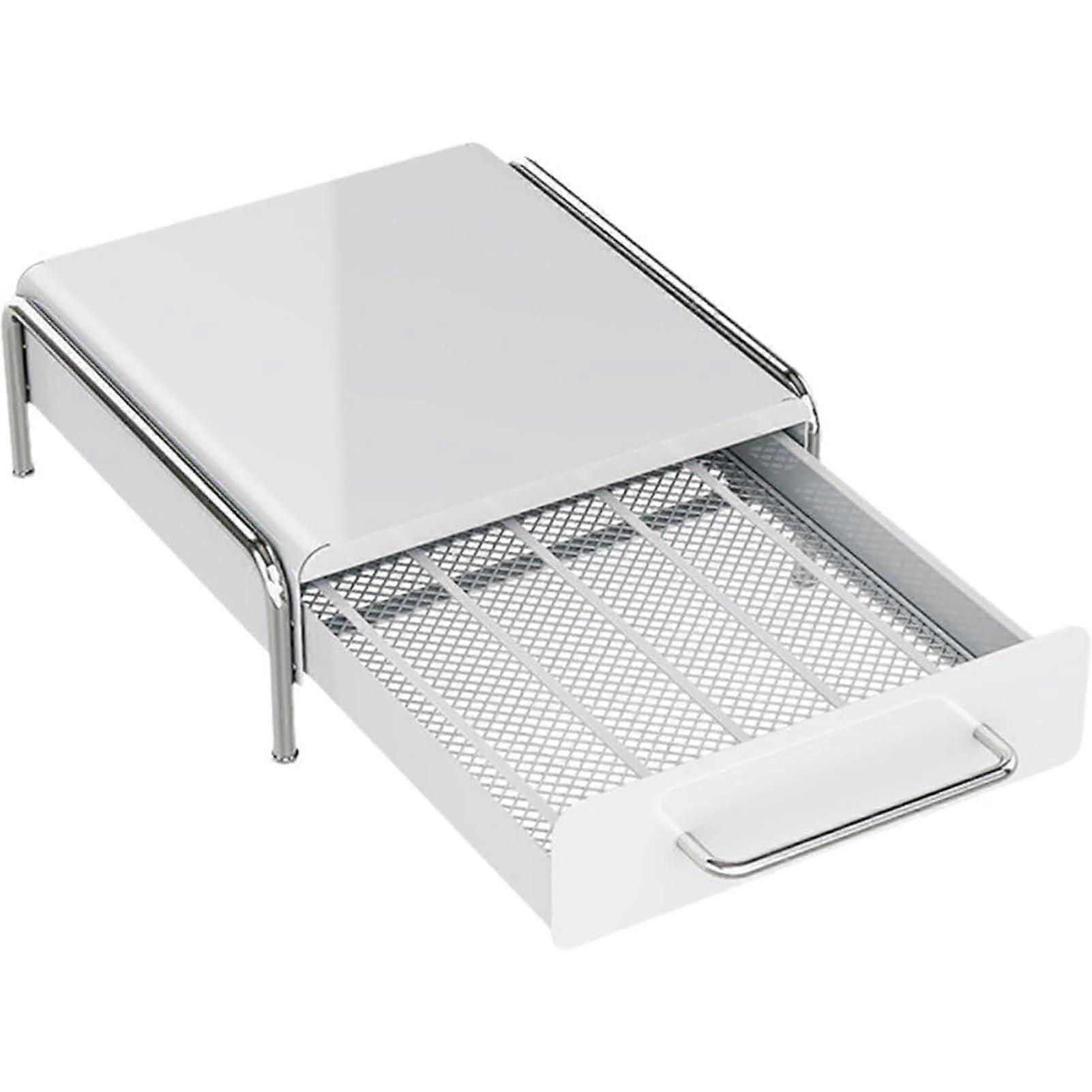 Coffee Pod Storage Drawer Organizer for Kitchen Counter Under Coffee Maker SpaceSaving White