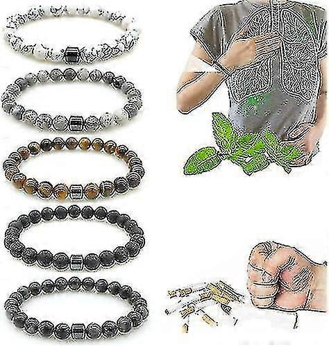 Pulseira Antifumo com Tripla Proteção e Magnetoterapia de 8mm