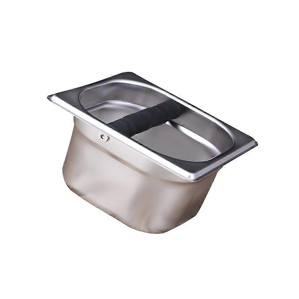 Kaffe Knock Box Rustfritt stål Espresso Knock Box Kaffebøtte Mini Coffee Grind Bin Container for kaffegrut (liten / 10 cm høy)