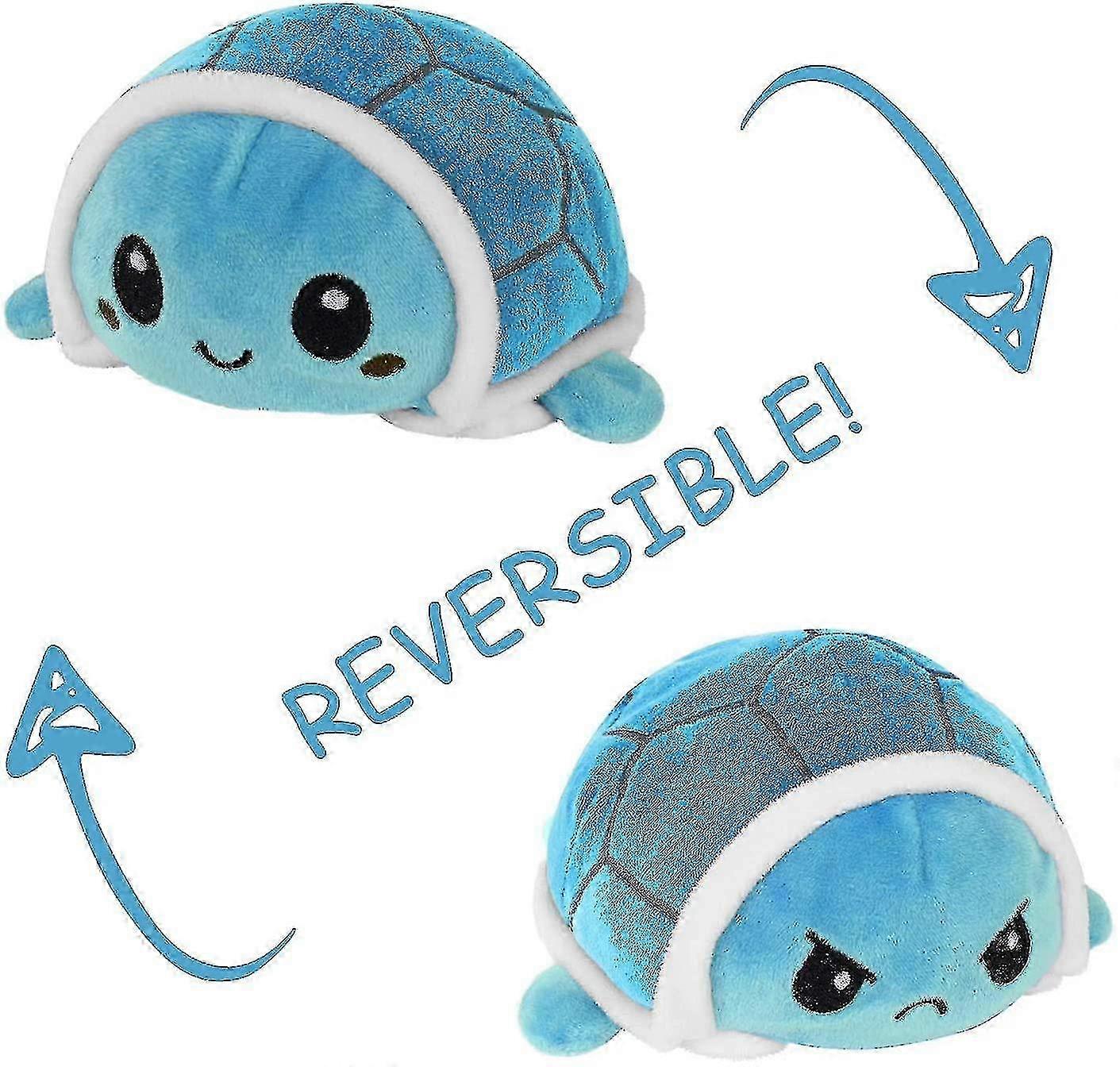 Plush Turtle Stuffed Animal Toys,reversible Turtle Plushie Dolls, Show Your Mood Without Saying A Word! Purple