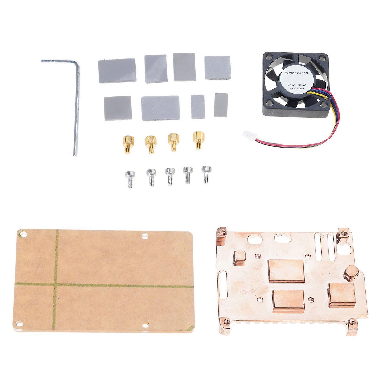 Active Cooling Solution Copper Heat Sink with Cooling Fan Adjust Speed PWN Fan Optional Package for Pi5 Radiators Multicolor