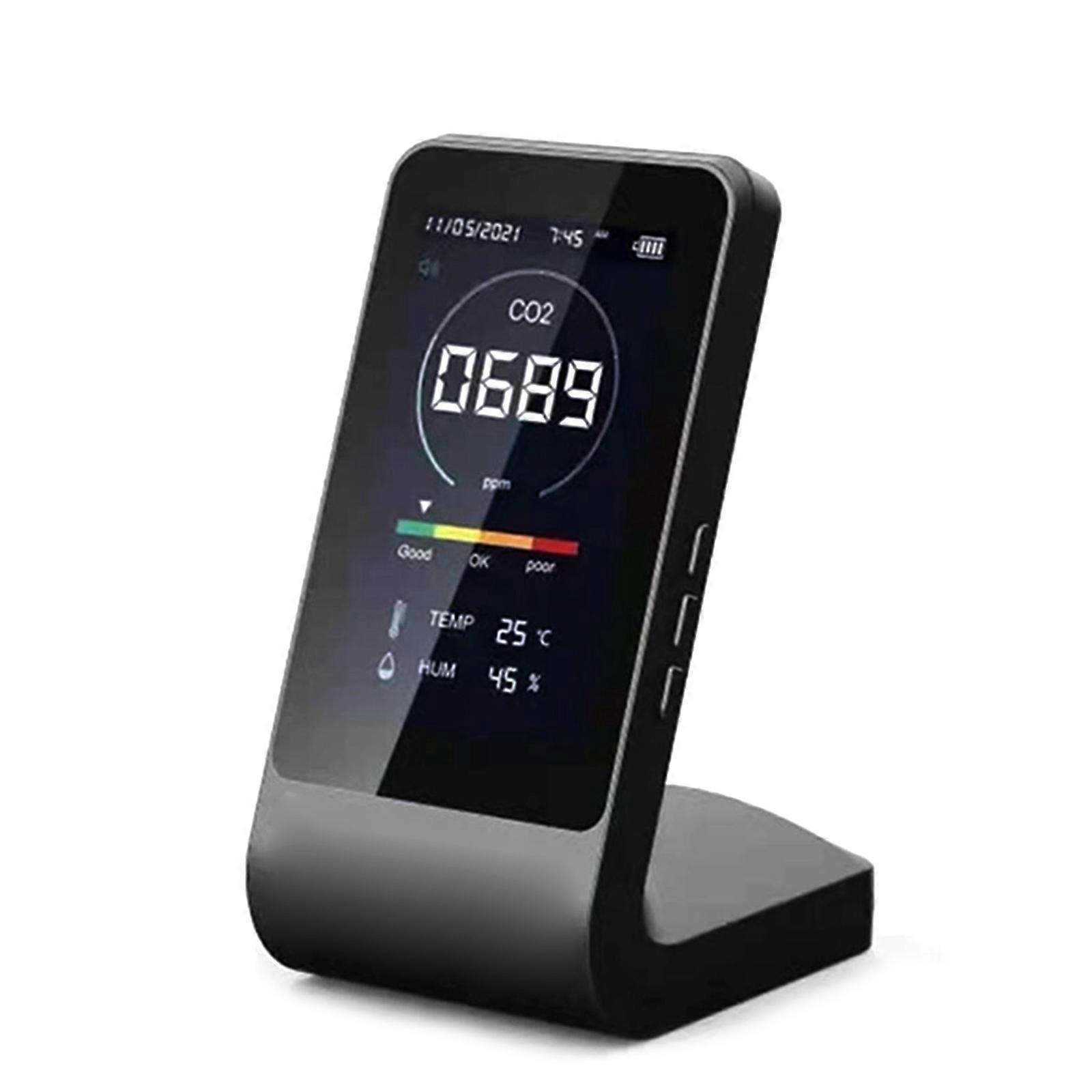 CO2 Meter Digital Temperature Humidity Sensor Portable Air Quality Monitor Carbon dioxide Detector Gas Air Analyzer  White