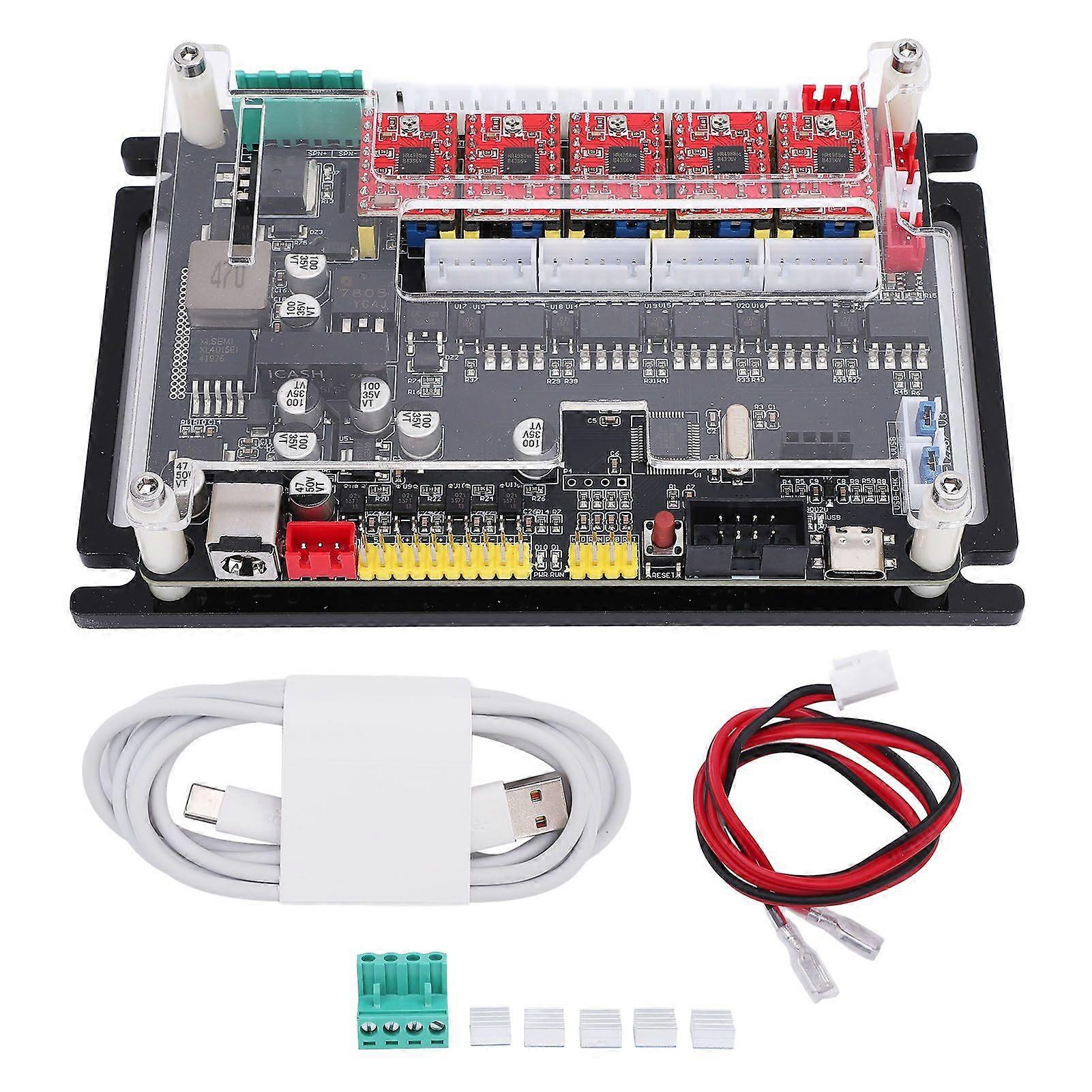 CNC Engraver 32bit 4 Axes Controller Board 40000mm/min Type C Y Axes Dual Drive Motherboard for 300w 500w Spindle Offline