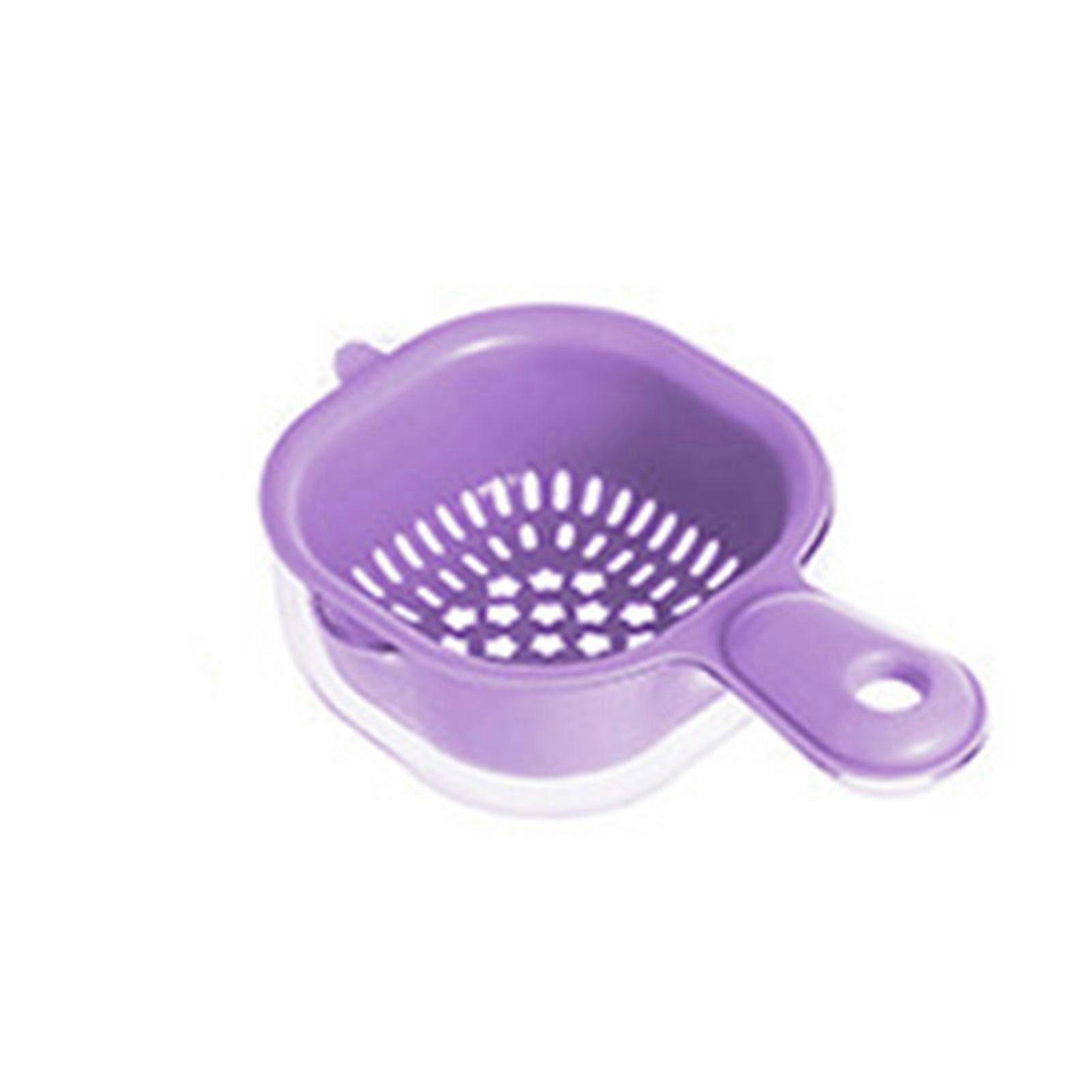 Functional Double Layer Drain Baske with Handle Fruit Wash Colander Home Kitchen Fruit Bowls