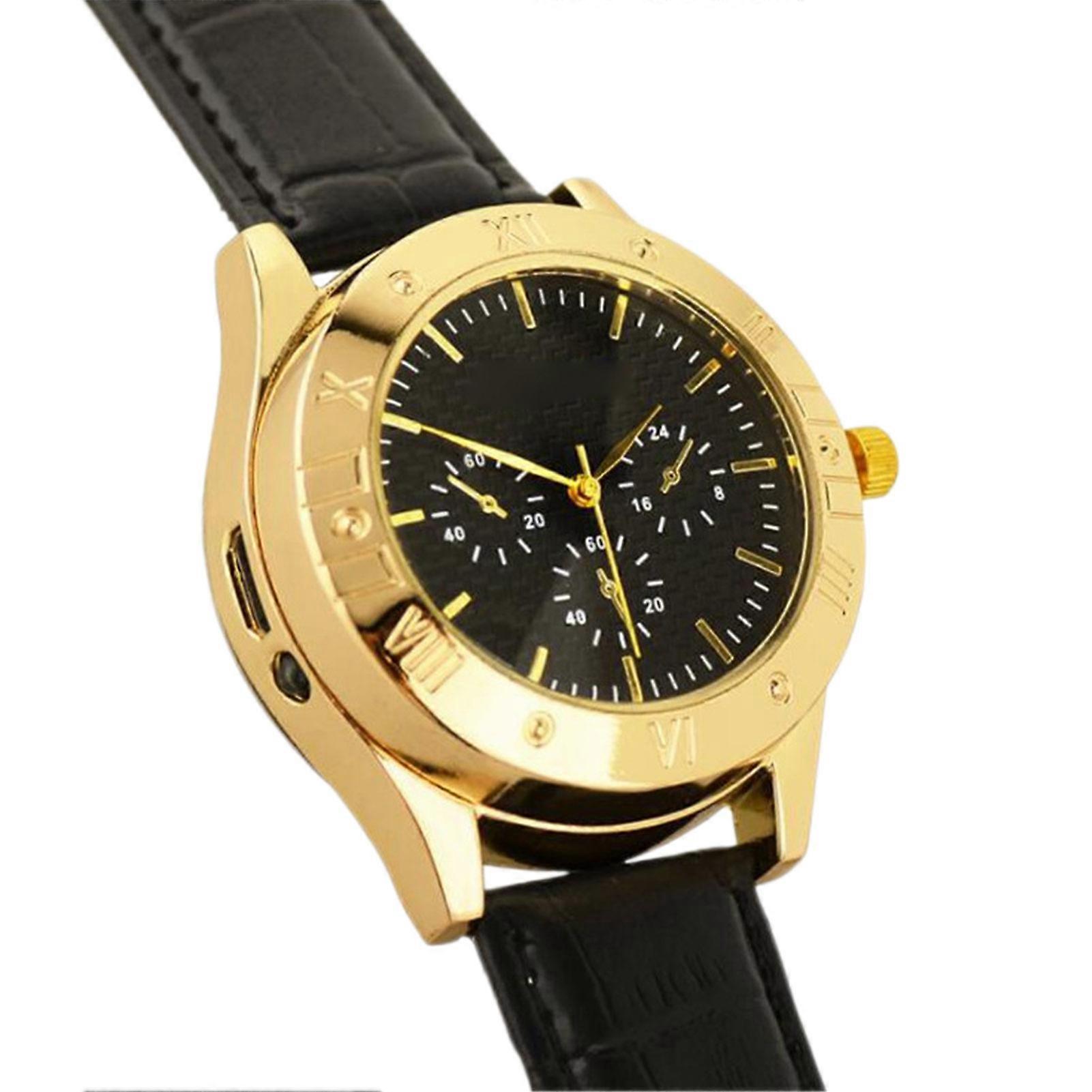 Luxury Watch Shaped Flame Lighter for Men - Creative Metal Design with Dual Fire & Windproof Functionality