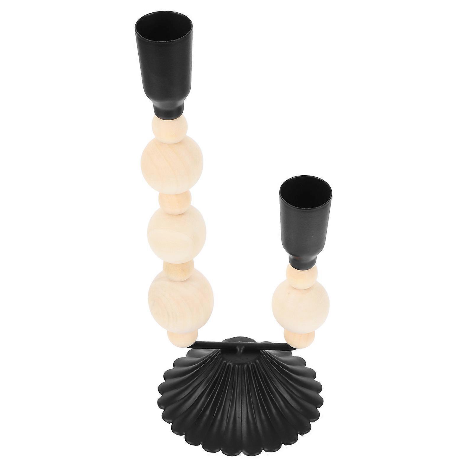 Decorative Candle Holders For Home Interior Designers Black Round Base 1Set