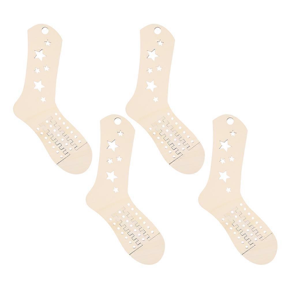 4Pcs Wooden Sock Blocker for Knitting and Display Adjustable Tool