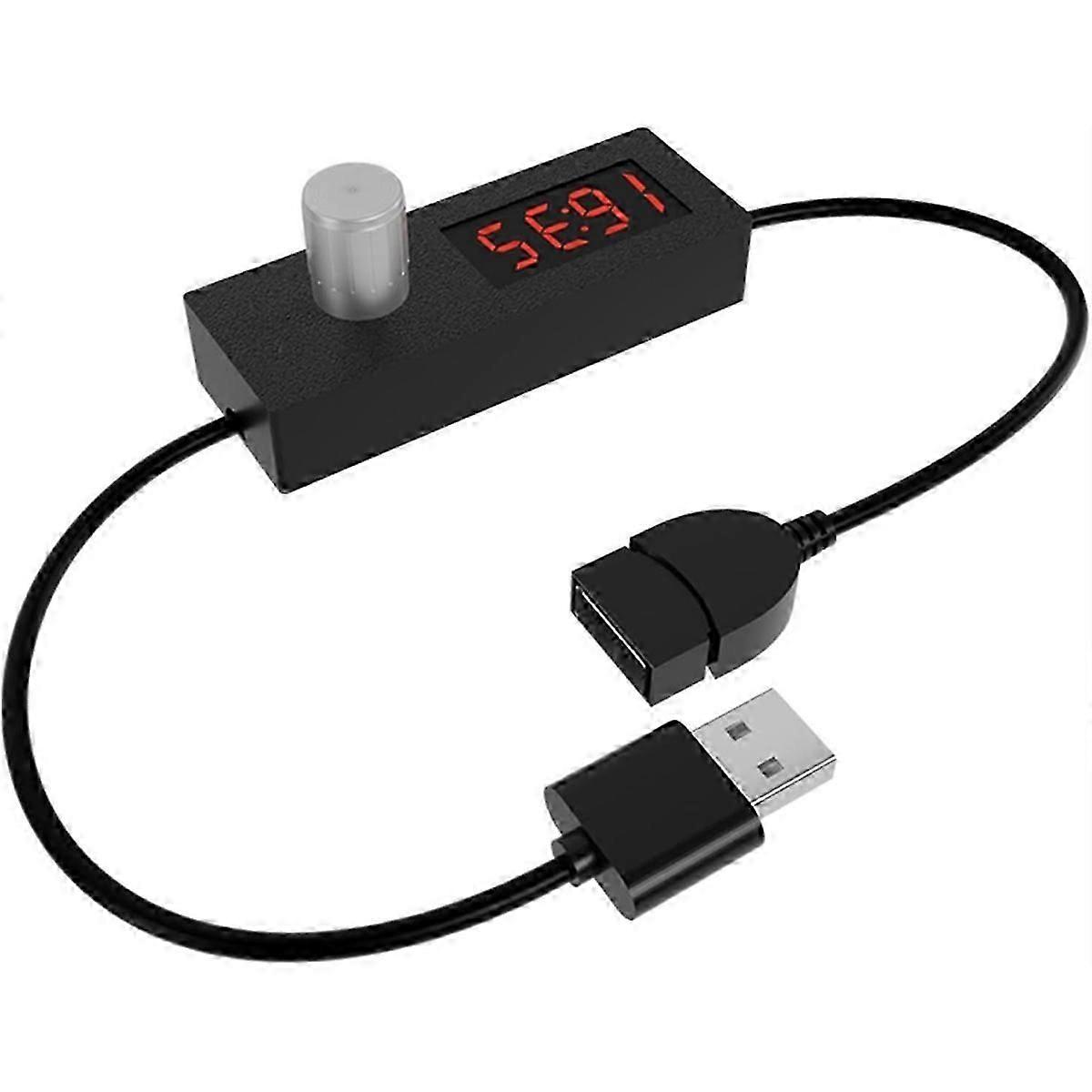 USB Timer Switching Cord Wire for Scheduled Power Off Ranging From 5 Minutes to 24 Hours 55 Minutes