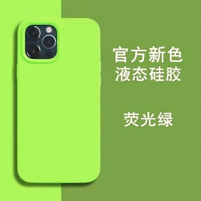 iPhone 17 Pro Case Fluorescent Green+ Solid Silicone Full Coverage Shockproof