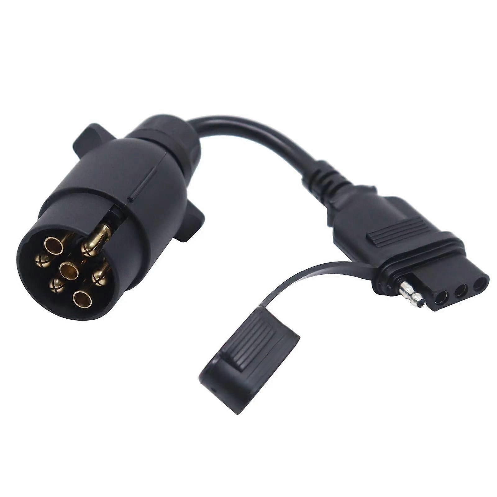 Trailer Connector Adapter EU 7 Pin to US 4 Pin Plug Converter Cord for Caravan Light Wiring