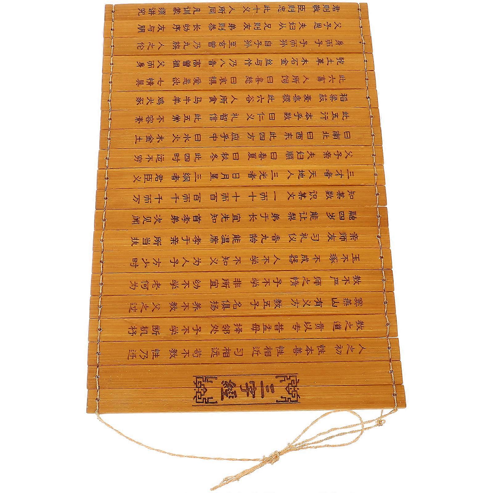 Decorative Bamboo Book for Decoration with Retro Three Character Primer