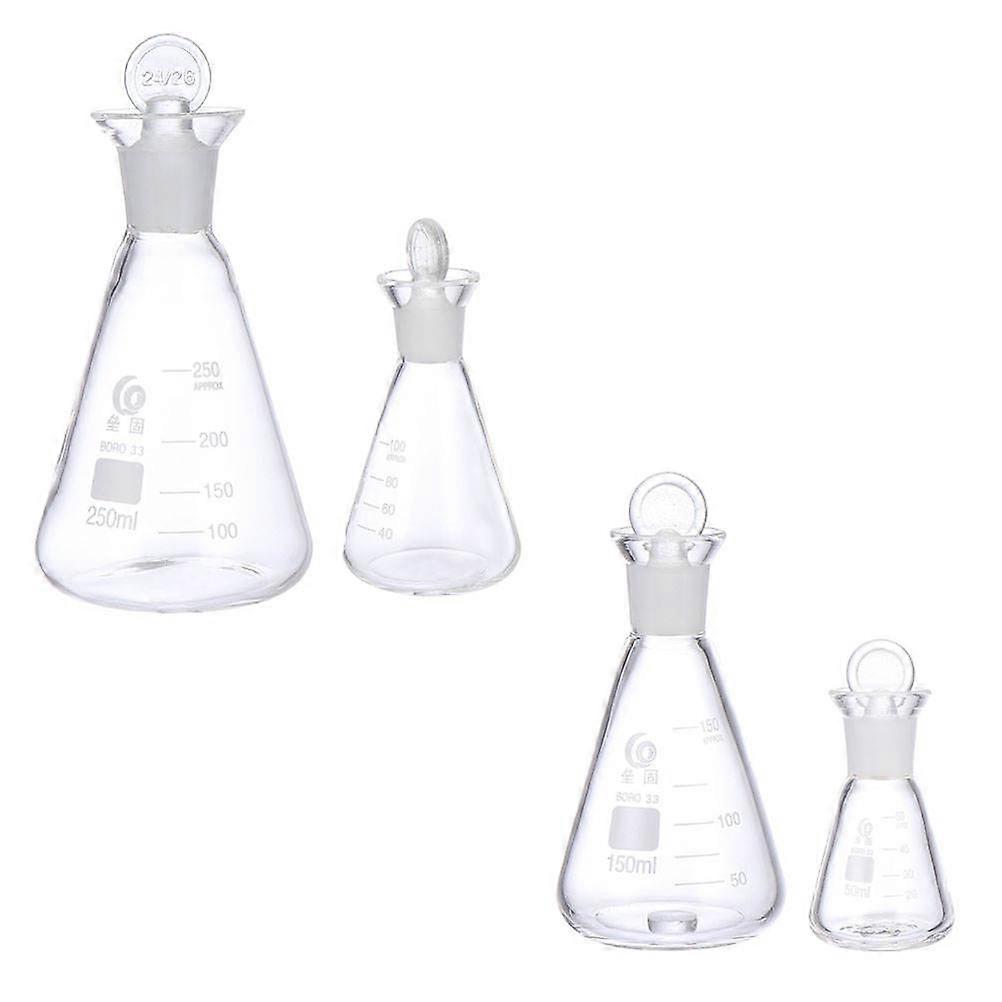 Glass Iodine Flask for Storage Use 4Pcs Borosilicate Glass Experiment Set