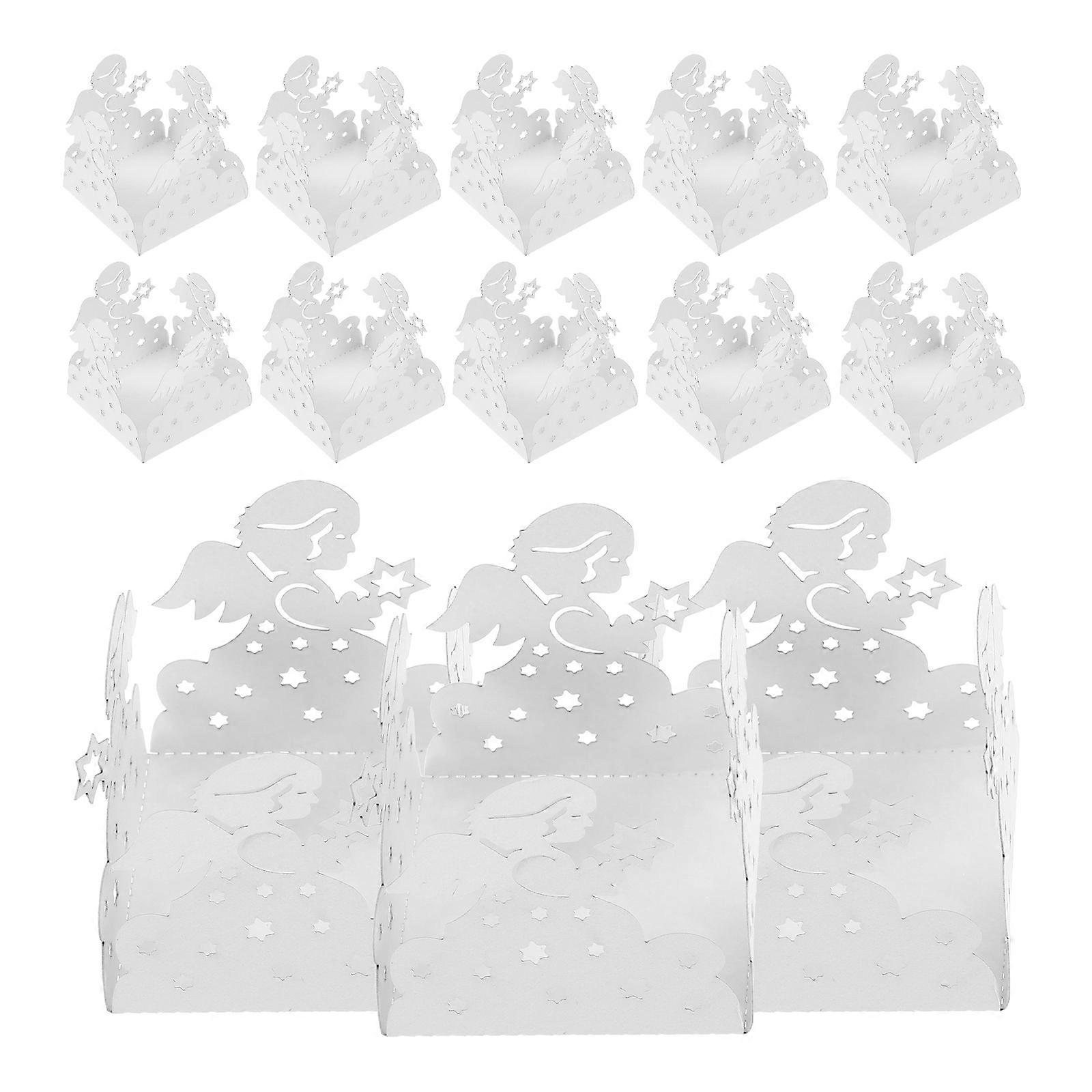 White Paper Chocolate Wrappers Angel Pattern Cups for Storage Use 50Pcs