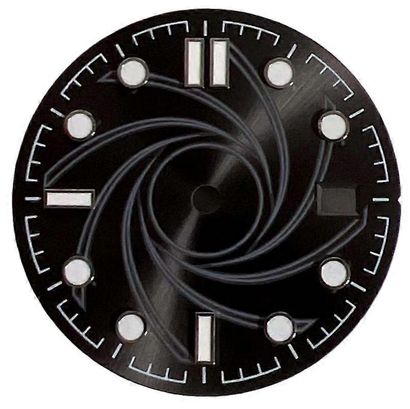 31mm Men's Watch Dial Mechanical Movement Luminous Dial for ETA2836/2824 Mingzhu DG2813/3804, Miyota 82 Series Movement (Black)