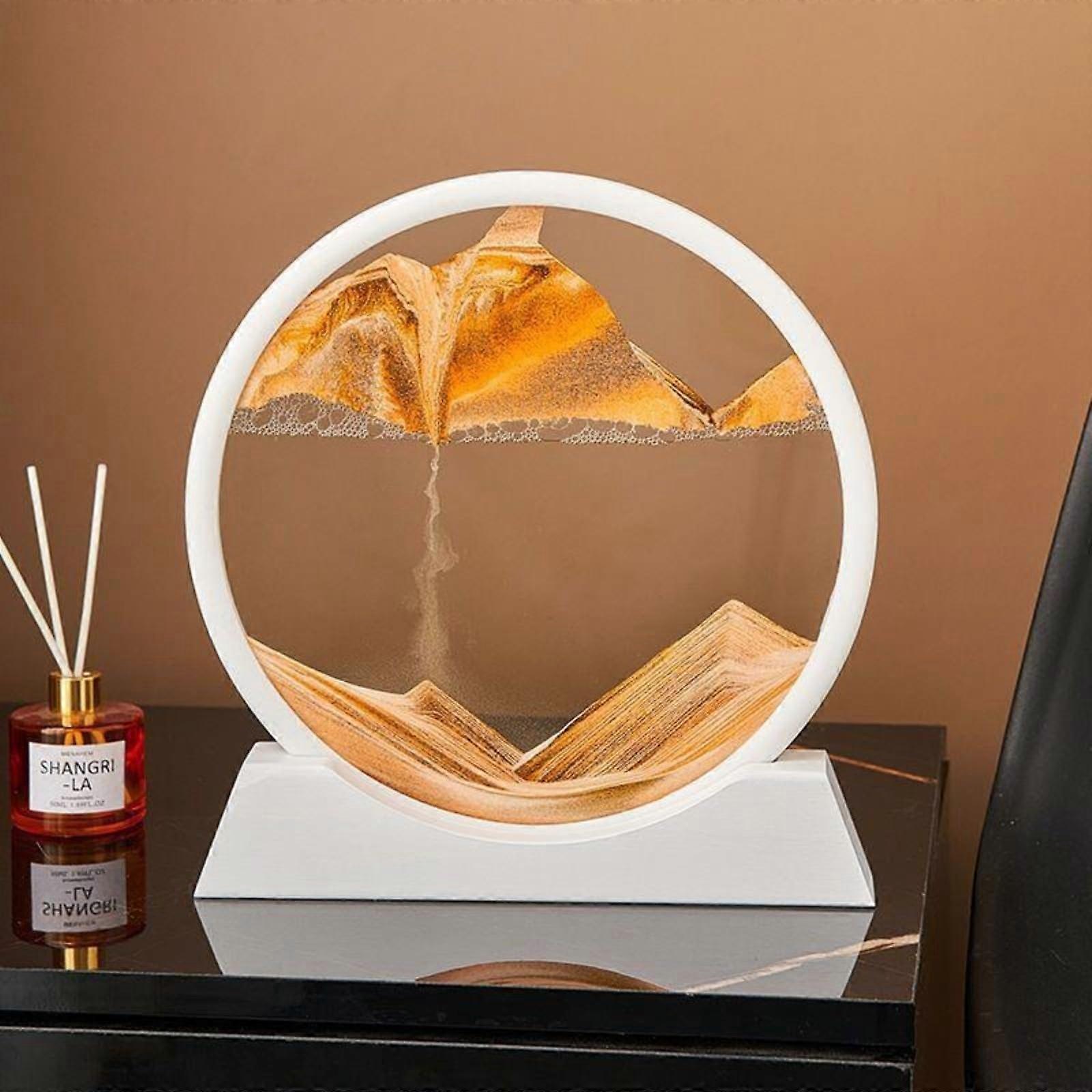 Sand Art Hourglass with 3D Flowing Sand Decoration for Stress Relief Desk or Home Display
