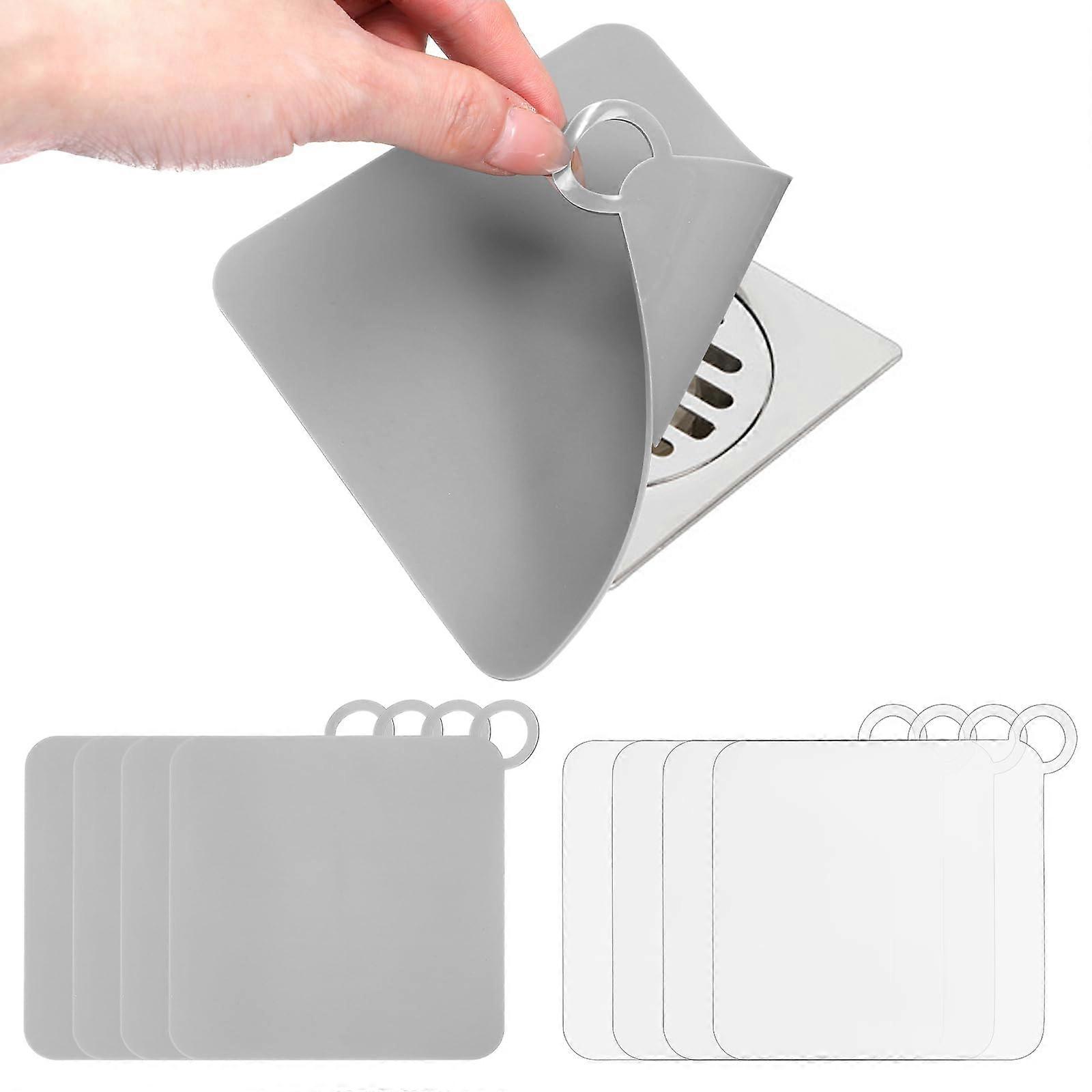 8pcs Silicone Drain Cover Set with Odor Reduction Seal and Clog Prevention for Kitchen and Bathroom