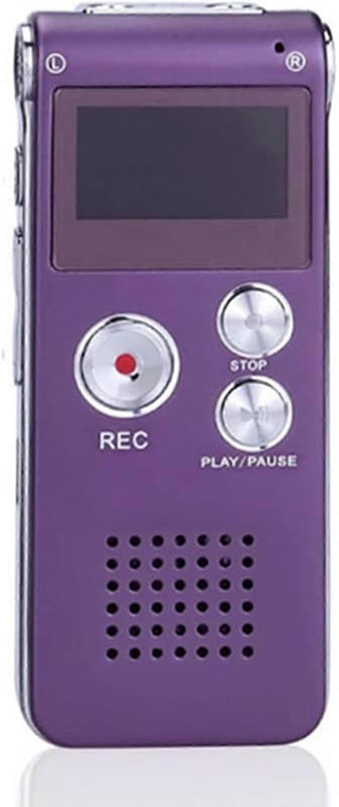 16G Voice Activated Small Spy Digital Sound Audio Recorder Dictaphone MP3 Player Portable USB Charge Purple