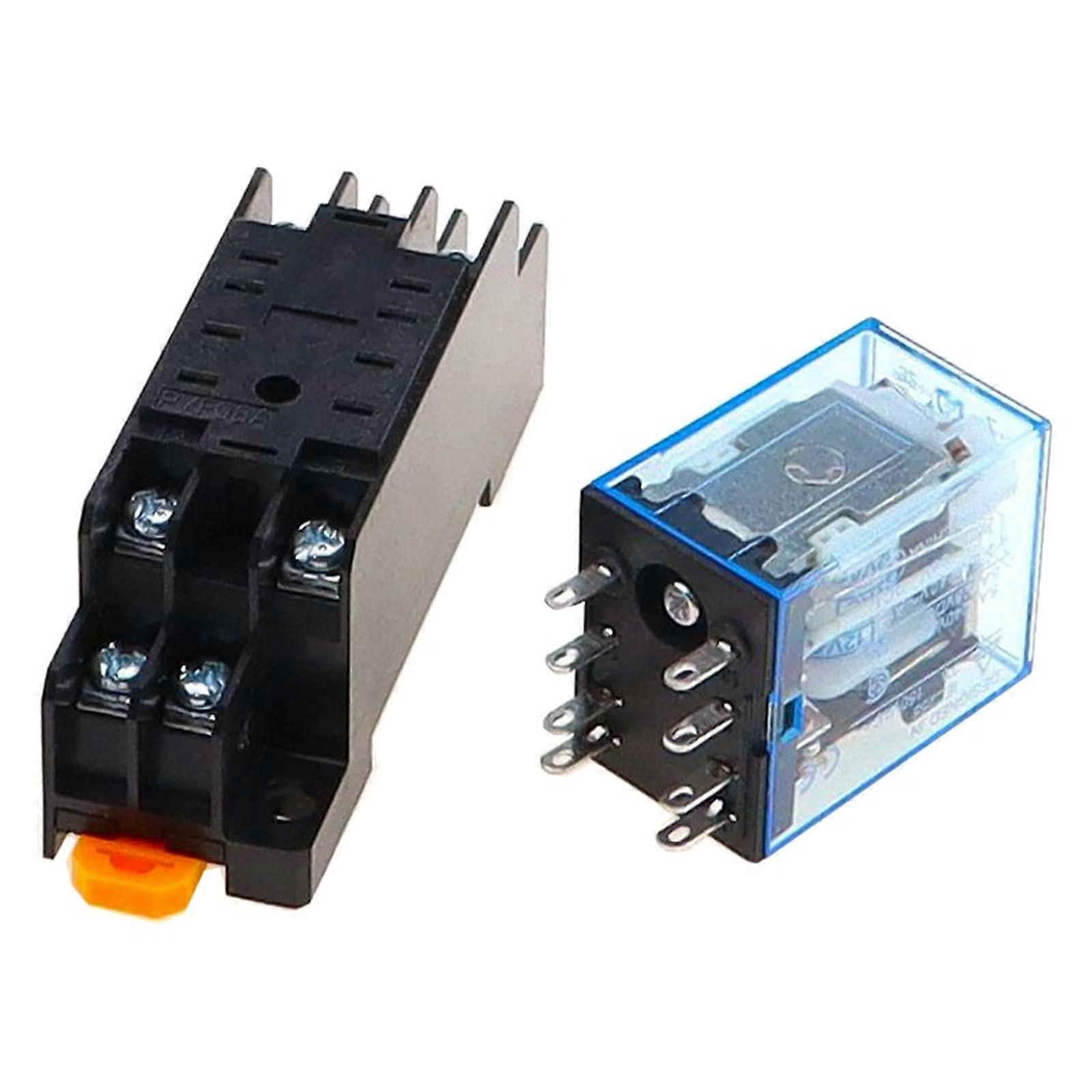 MY2P HH52P MY2NJ DPDT Miniature Electromagnetic Relay With Socket Base LED 110220V AC / 1224V DC