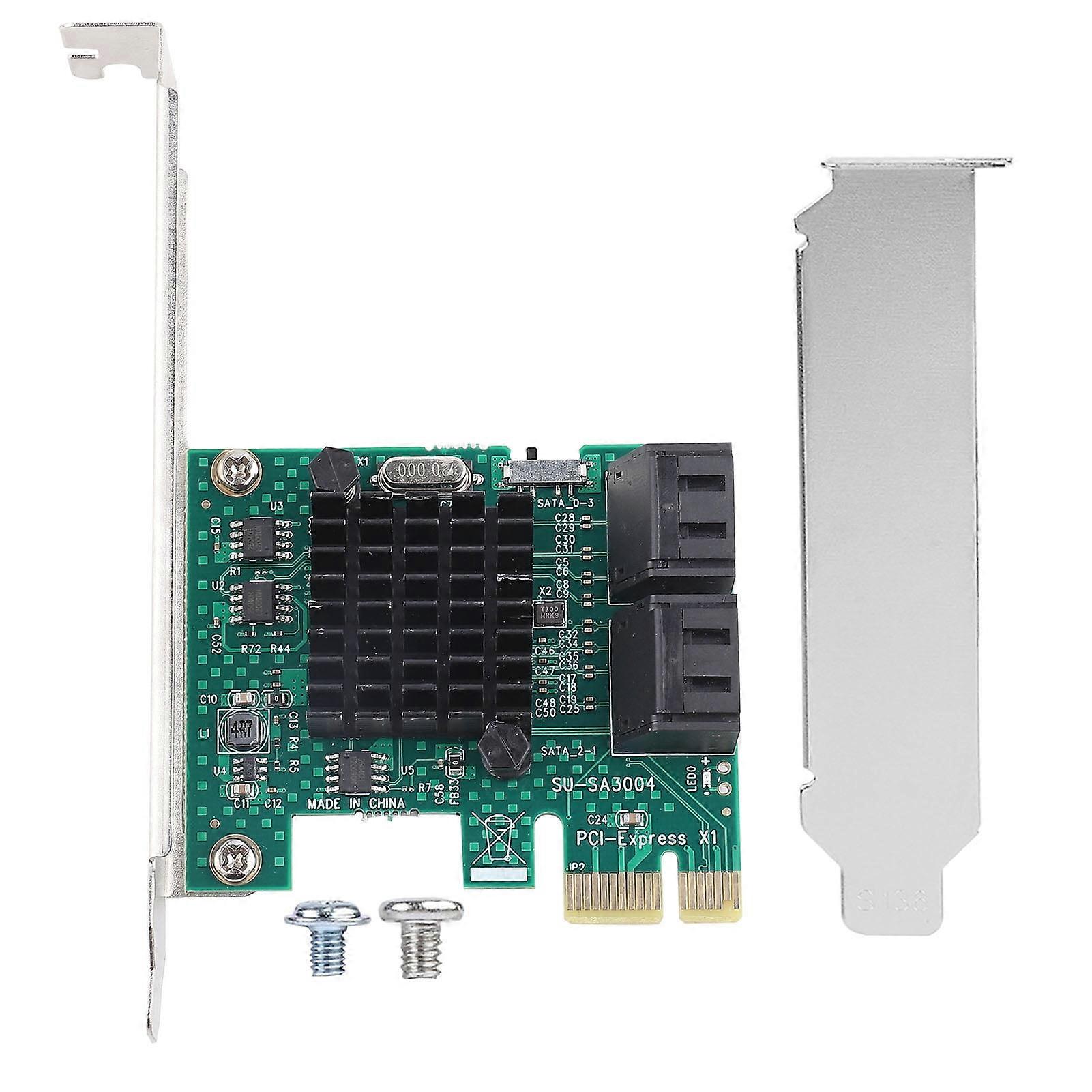 Heaveant PCIE to SATA Adapter, SATA 3.0 Expansion Card 4-Port PCIE to SATA 3.0 Expansion Controller Card Adapter 6G