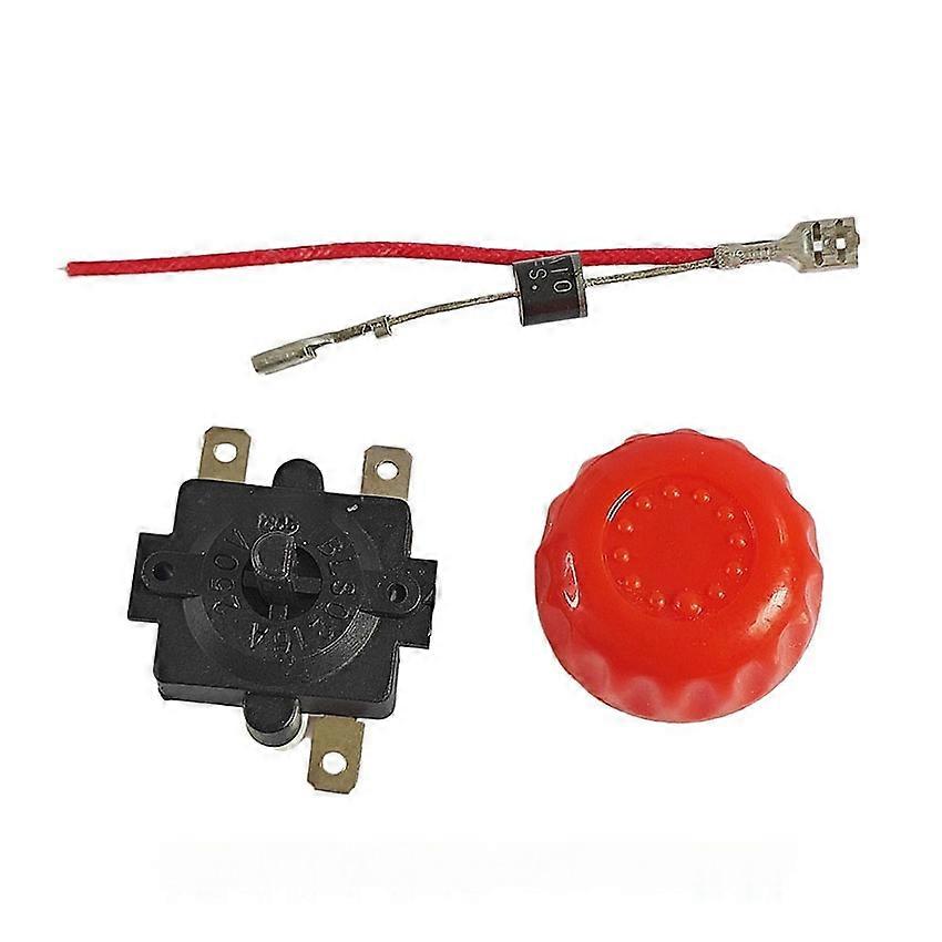  Heater Switch 250V 16A 3-Pin with Knob and 6A10 Diode Thermostatic Switch for Sun-Shaped Heater Electric Fan Heater Warm Air Fan Space Heater 
