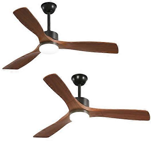 52 Inch Modern Wood Ceiling Fan Bundle with Light and Remote Control for Large Rooms
