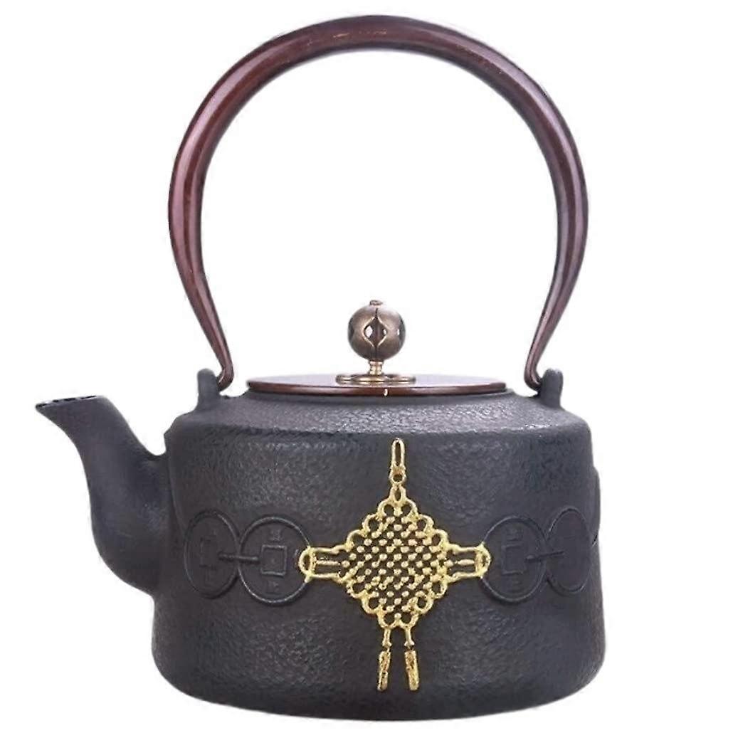 1.4L Japanese Cast Iron Teapot with Copper Handle, Heat Retention and Flavor Preservation