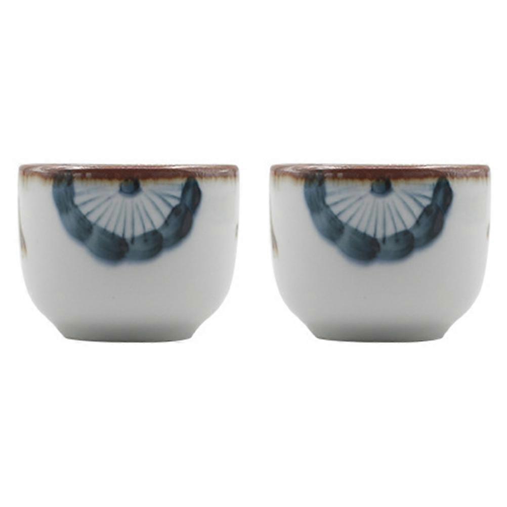 Japanese Style Ceramic Sake Cups for Drinking 2Pcs Assorted Color Floral