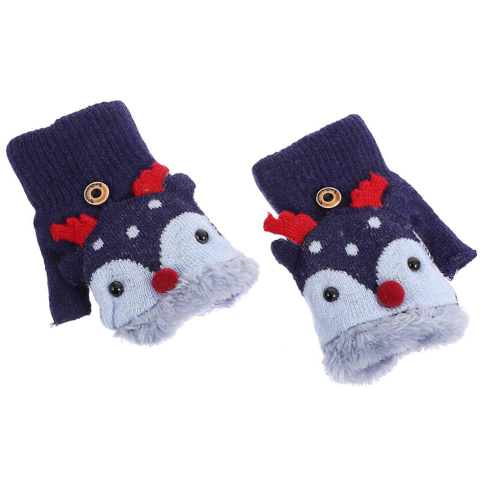 Luvas infantis de lã à prova de vento para proteção (1 par)