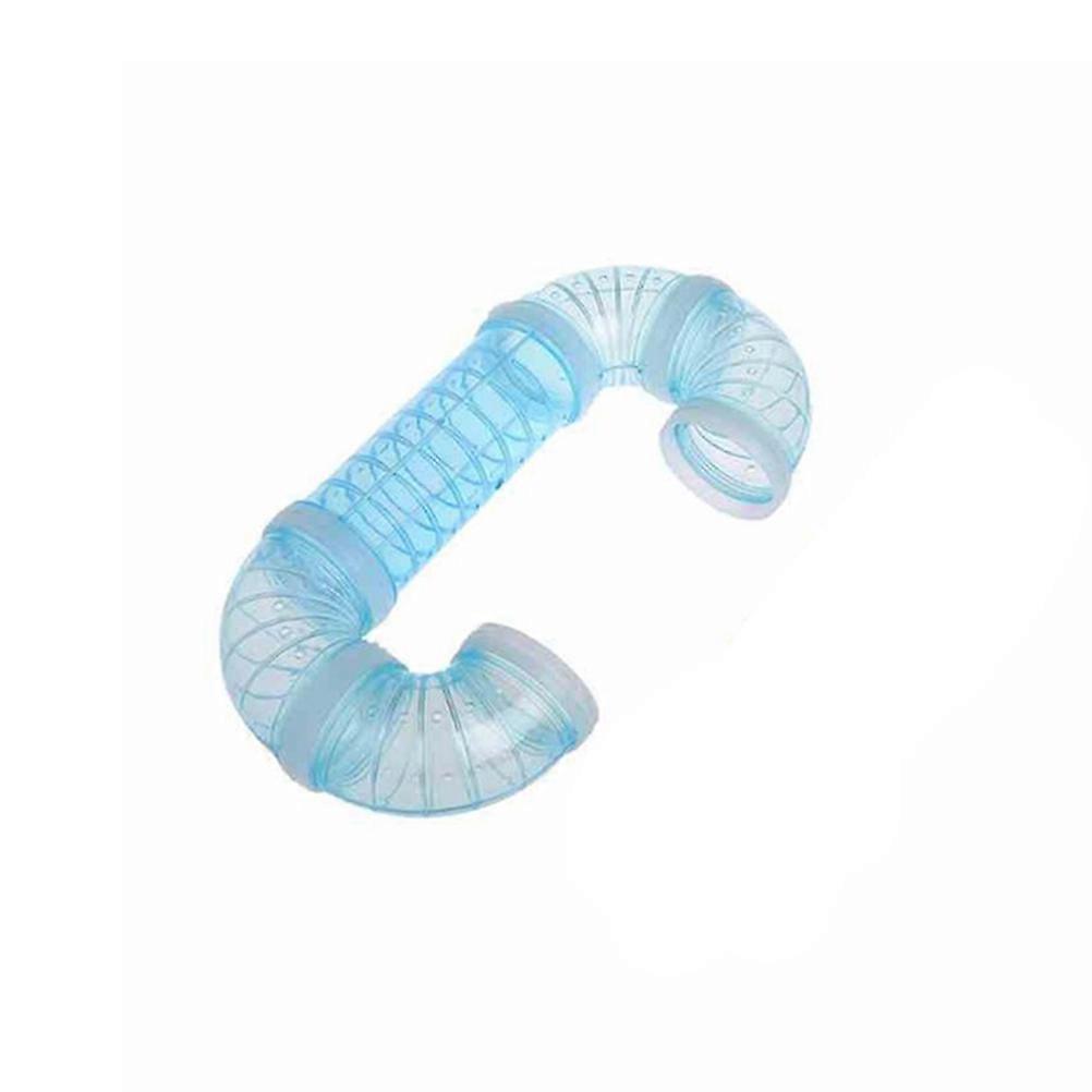 Hamster Exercise Tunnel Small Pet Cage Use Blue Plastic Tube Tunnel Function 2Pcs