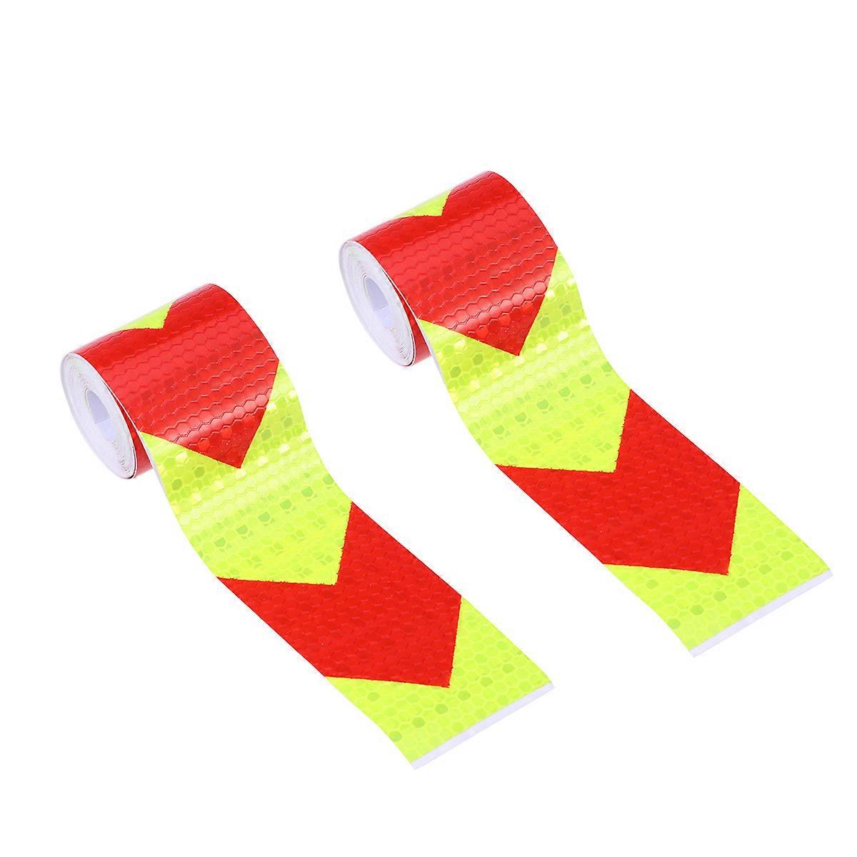 Fluorescent Security Sticker 2Pcs for Warning with Reflective Warning Tape
