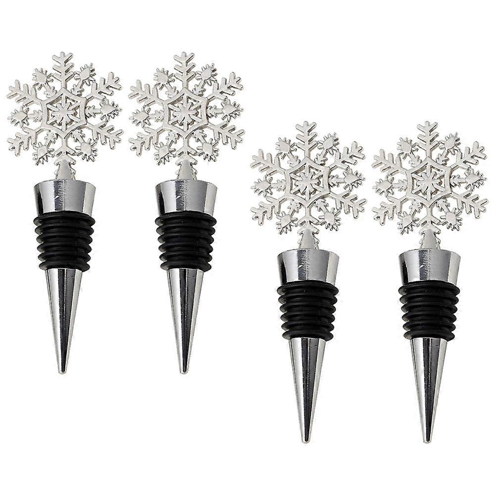 Decorative Stoppers Snowflake Shaped for Use 4Pcs Assorted